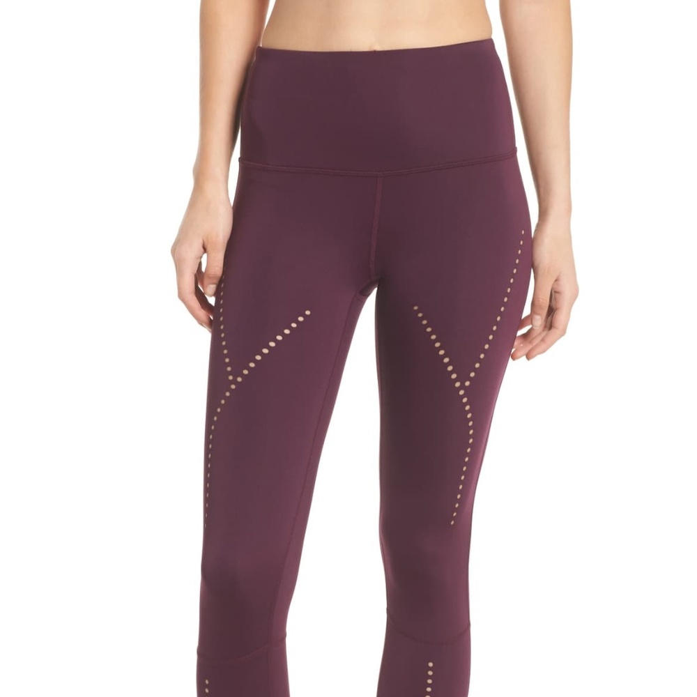 Zella Star Cross Crop Leggings Purple Sz L